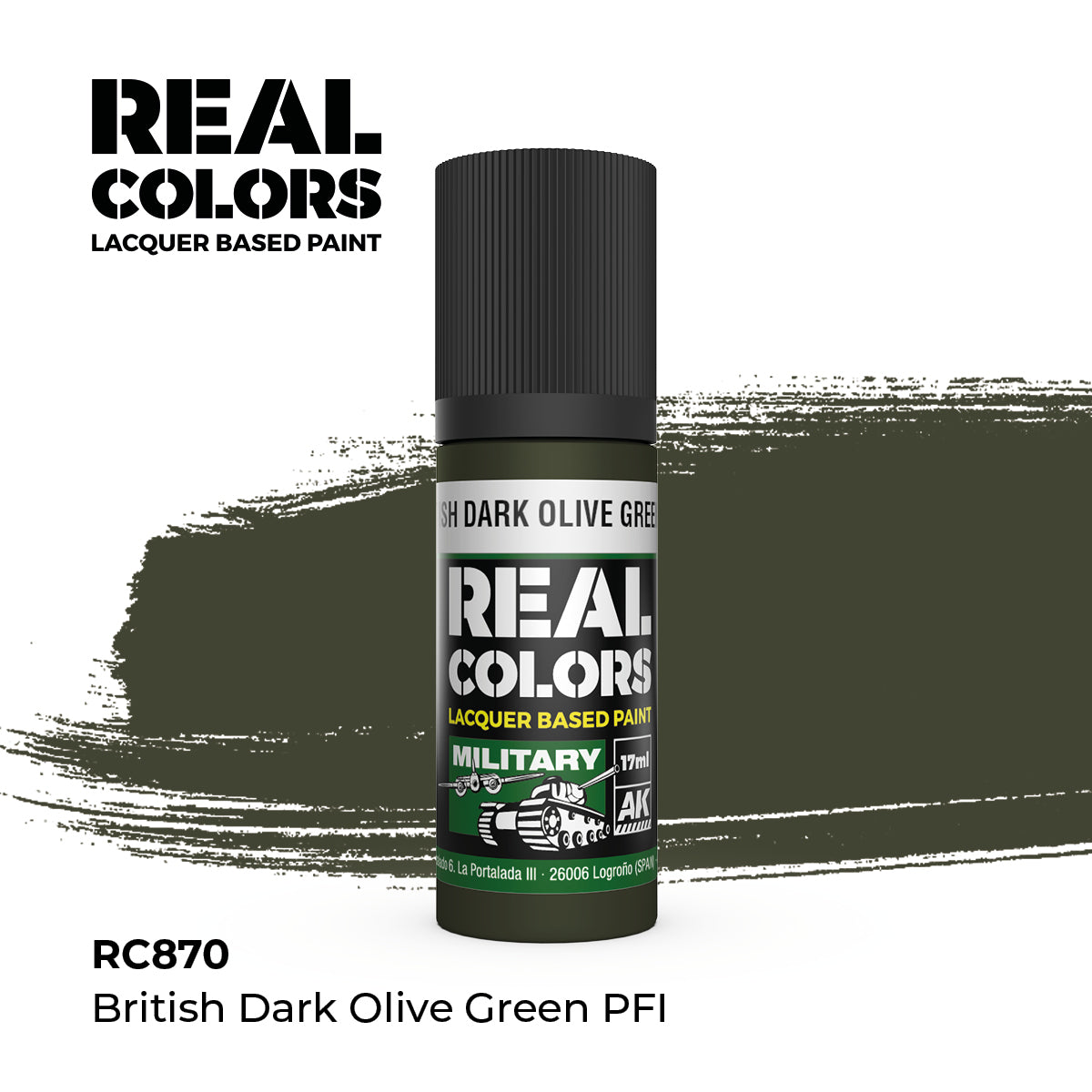 AK Interactive REAL COLORS British Dark Olive Green Pfi 17 ml.