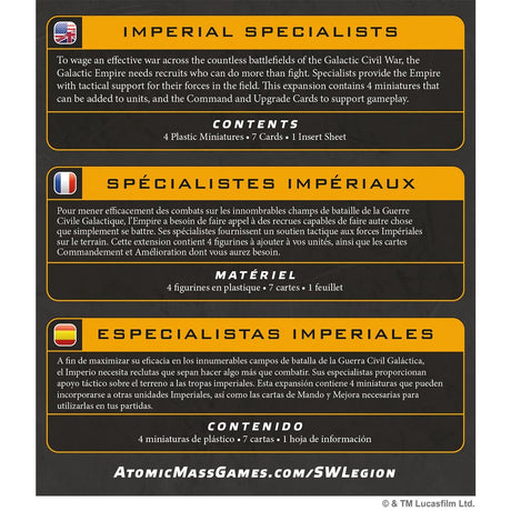 Star Wars Legion - Imperial Specialists