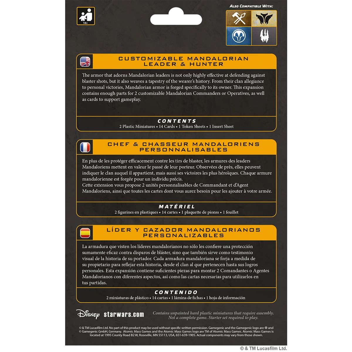 Star Wars Legion Customizable Mandalorian Leader & Hunter