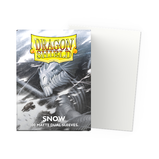 Dragon Shield Standard Size Dual Matte Sleeves - Snow (100 Sleeves)