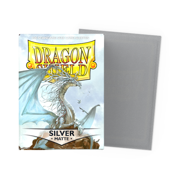 Dragon Shield Standard Size Matte Sleeves - Silver (100 Sleeves)