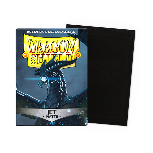 Dragon Shield Standard Size Matte Sleeves - Jet (100 Sleeves)