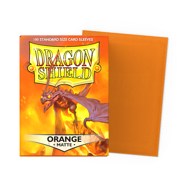 Dragon Shield Standard Size Matte Sleeves - Orange (100 Sleeves)