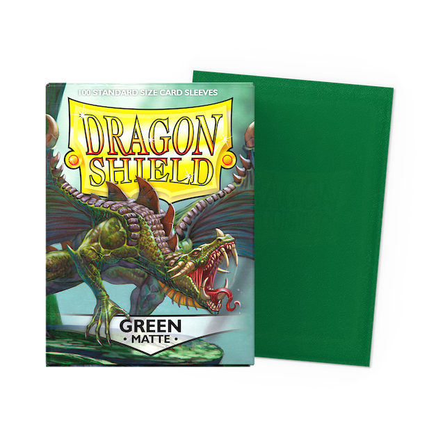 Dragon Shield Standard Size Matte Sleeves - Green (100 Sleeves)
