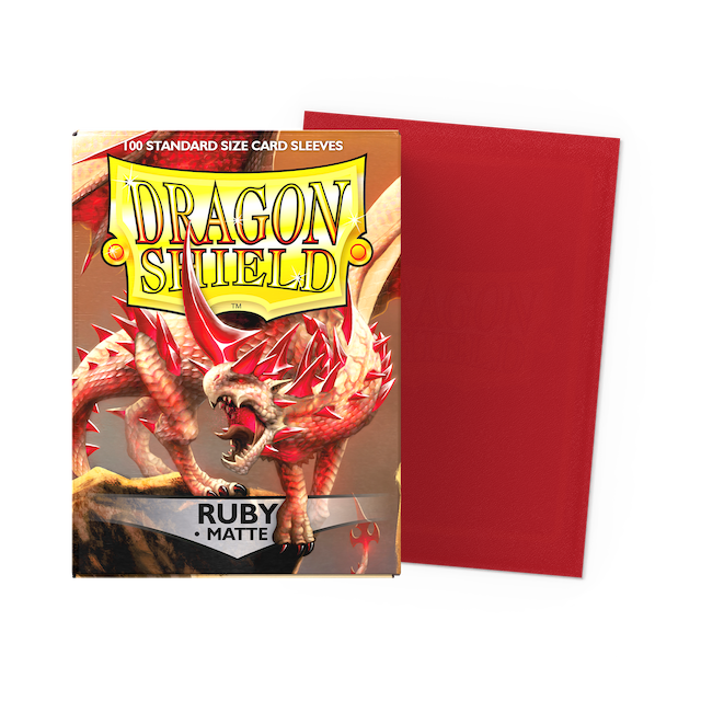 Dragon Shield Standard Size Matte Sleeves - Ruby (100 Sleeves)