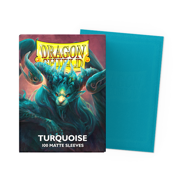 Dragon Shield Standard Size Matte Sleeves - Turquoise (100 Sleeves)