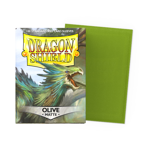 Dragon Shield Standard Size Matte Sleeves - Olive (100 Sleeves)