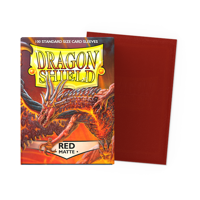 Dragon Shield Standard Size Matte Sleeves - Red (100 Sleeves)