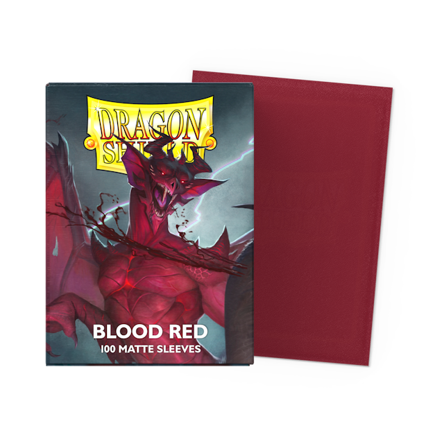 Dragon Shield Standard Size Matte Sleeves - Blood Red (100 Sleeves)