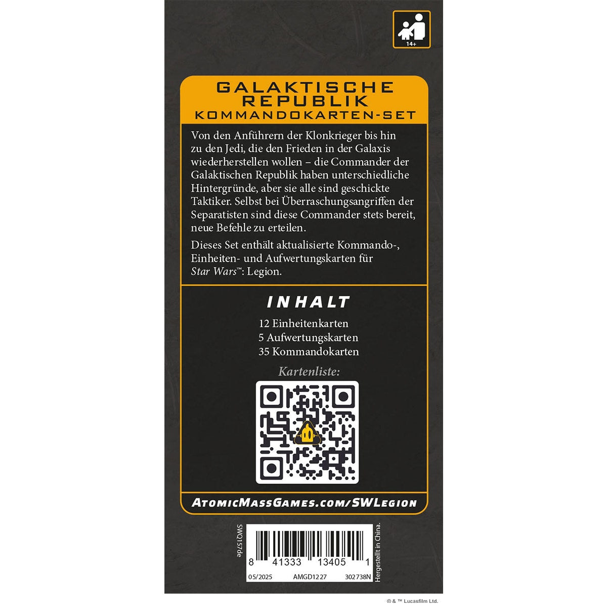 Star Wars: Legion – Galaktische Republik Kommandokarten-Set