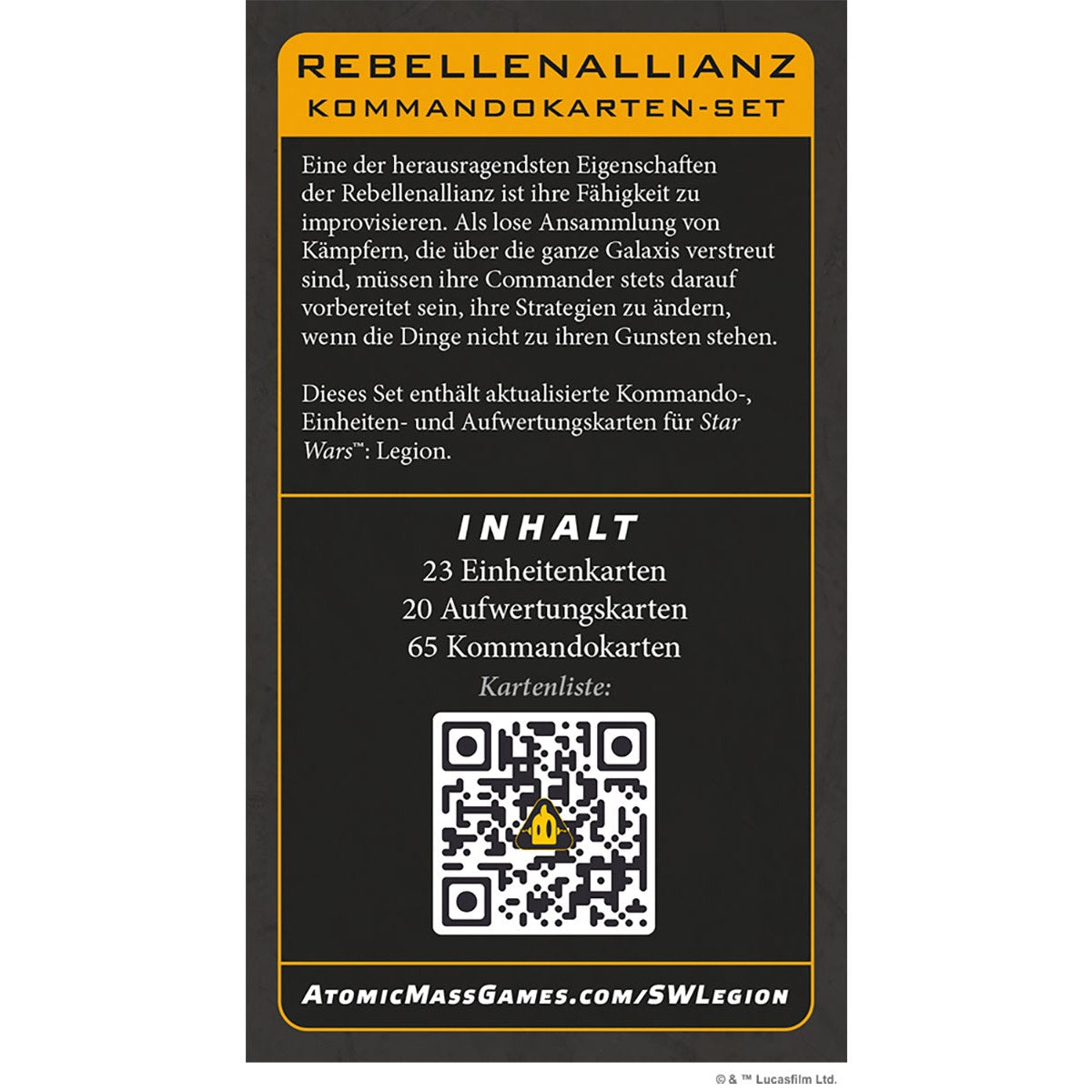 Star Wars: Legion – Rebellen Allianz Kommandokarten-Set